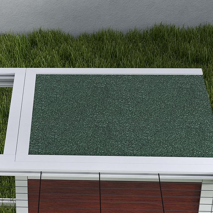 PawHut 64" Outdoor Rabbit Hutch Playpen, Wooden Tortoise House Habitat, Bunny Cage with Run and Enclosed Cover Indoor