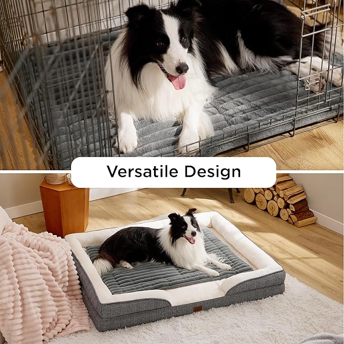 Bedsure Self Warming Cat Bed, Small Self Heating Dog Crate Pad, Thermal Extra Warm Puppy Mat Indoor, Non-Slip & Washable, Not Electric, 24" x 18", Grey