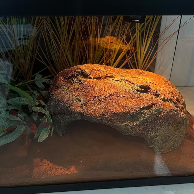 Extra Large Reptile Hide Resin Snake Hideout for Ball Pythons Amphibians Hides and Caves Simulation Rock Reptile Habitat Hidden for Habitat Lizard Leopard Gecko Bearded Dragon