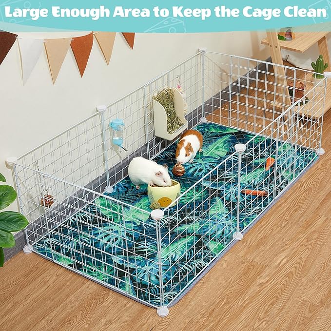 2 Pack Guinea Pig Bedding, Washable Guinea Pig Cage Liner Reusable Guinea Pig Mat Waterproof Guinea Pig Bedding for Cage, Super Absorbant Guinea Pig Pee Pads for Small Animals Hamster Rabbit Squirrel