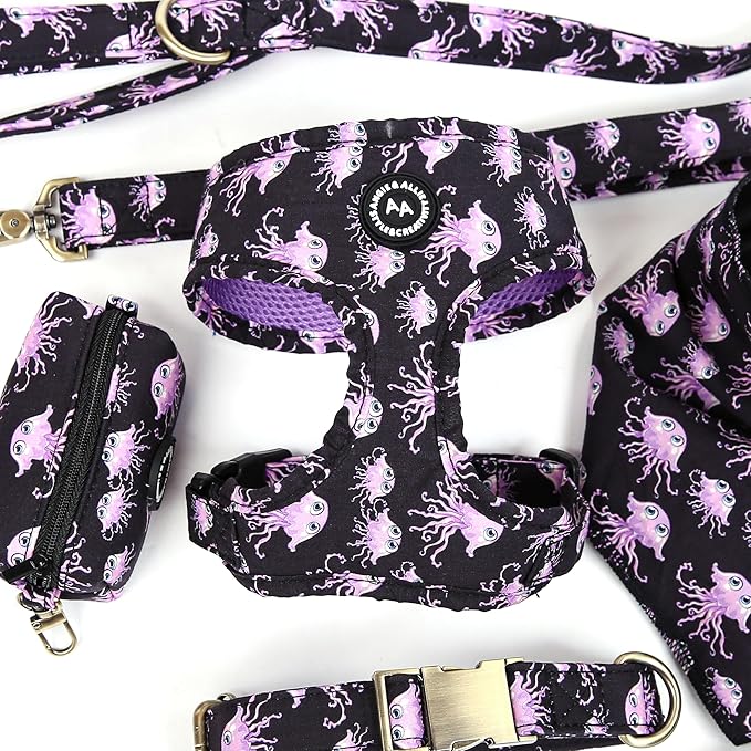 Angie and Allie Organic Cotton Dog Harness,No Pull Pet Harness with Leash D-Ring,Adjustable Soft Padded Dog Vest,Comfortable,Sustainable,Breathable and Stylish for Your Canine Companion