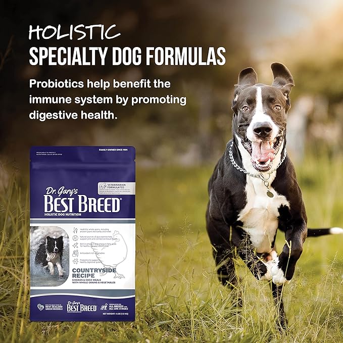 Best Breed Dr. Gary's Countryside Recipe Slow-Cooked in USA, Natural Dry Dog Food for All Breeds and Sizes, 4lbs.