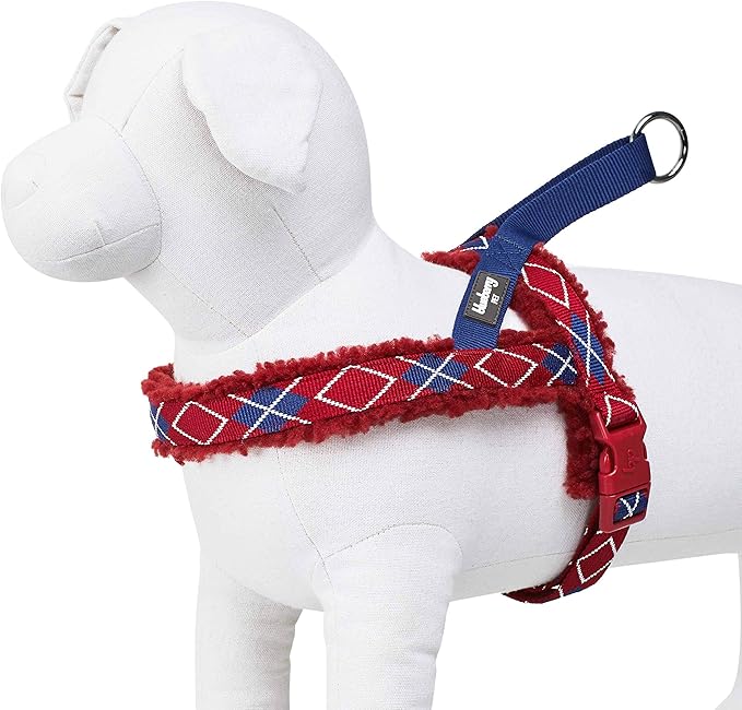Blueberry Pet Soft & Comfy Scottish Argyle Fleece Padded Dog Harness