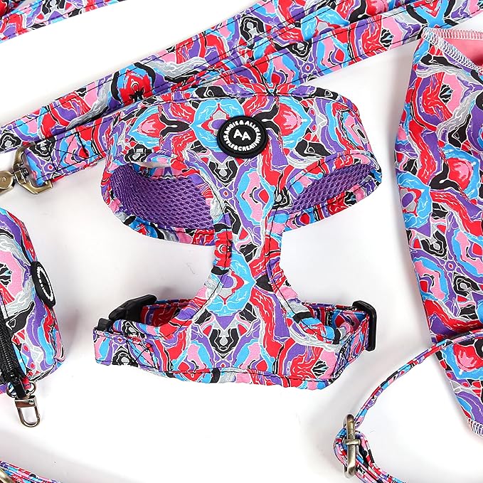 Angie and Allie Organic Cotton Dog Harness,No Pull Pet Harness with Leash D-Ring,Adjustable Soft Padded Dog Vest,Comfortable,Sustainable,Breathable and Stylish for Your Canine Companion