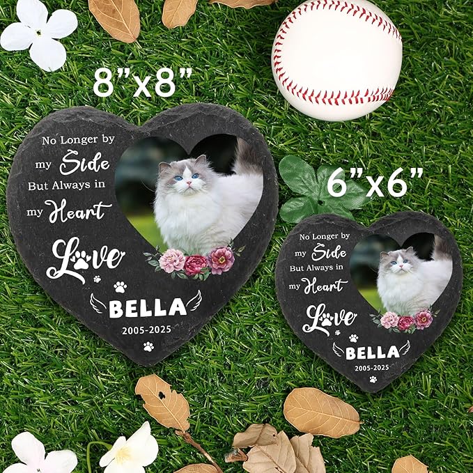 Dog Memorial Gifts for Loss of Dog Cat,Personalized Pet Memorial Stone with Photo Name,Custom Pet Remembrance Gifts,Cat Memorial Sympathy Gift,Dog Passing Away Gifts,Memorial Plaques for Dogs