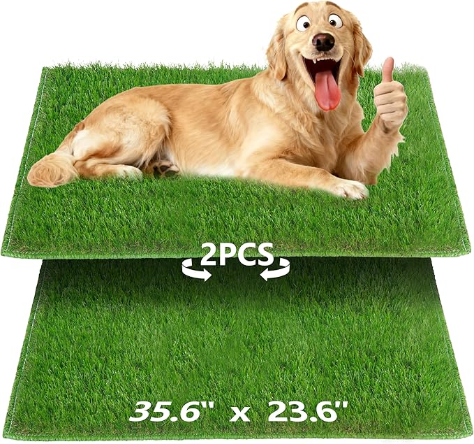Dog Grass Potty Pad Replacement Turf – Artificial Dog Pee Patch for Potty Training – Synthetic Pet Grass Mat for Indoor Puppy Toilet Tray – Durable Turf Pad for Dogs