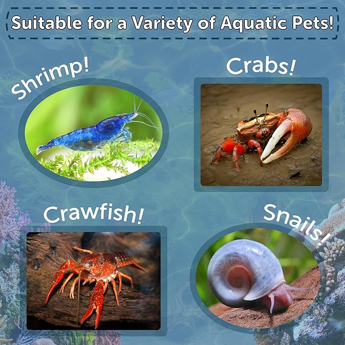 Aquatic Foods Inc. 3.5mm - 1/8" Micro Sinking Color Enhancing Wafers for Bottom Fish, Plecos, Catfish, Shrimp, Snails, All Tropical Fish, 4-Type Wafer & 12-Type Pellet Mix Included..1-lb 4oz Canister