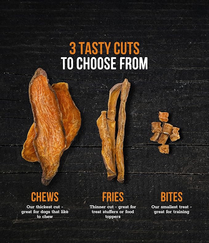 Wholesome Pride, 100% All-Natural Single Ingredient, Soft, USA-Sourced Dog Treats, Sweet Potato Fries 8oz