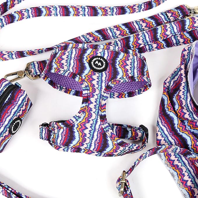 Angie and Allie Organic Cotton Dog Harness,No Pull Pet Harness with Leash D-Ring,Adjustable Soft Padded Dog Vest,Comfortable,Sustainable,Breathable and Stylish for Your Canine Companion