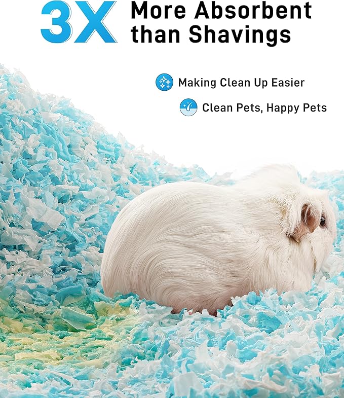 BUCATSTATE Hamster Bedding 70L, 99% Dust-Free Guinea Pig Bedding Odor Control Paper Bedding, Cozy Small Animal Bedding for Rabbit Rat Syrian Dwarf Hamsters Gerbils (Blue)