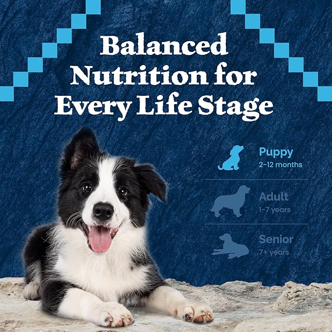 Blue Buffalo Wilderness High-Protein Rocky Mountain Recipe Dry Food for Puppies, Red Meat & Grains, 24-lb Bag