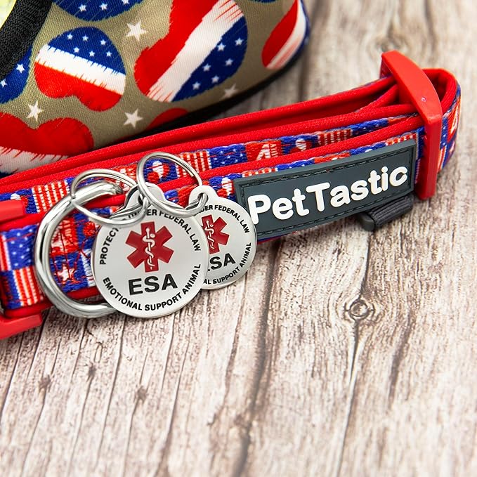 Engraved Emotional Support Animal (ESA) Personalized with 4 Lines of Custom Engraved ID Stainless Steel Enameled Regular
