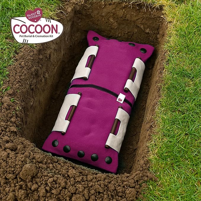 Cocoon® - Eco-Friendly Pet Burial & Cremation Ceremony Kit (Premium Wool) - Casket for Dogs and Cats (Choose Size & Color) (XL, Pink)