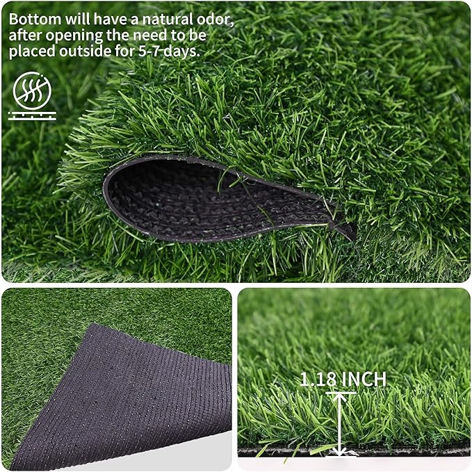 Grass Pad for Dogs, 72" x 30" Artificial Turf for Pets Potty Training, Fake Grass Mat with Drainage Holes, Easy to Clean, Large Turf Rug Outdoor Indoor Use