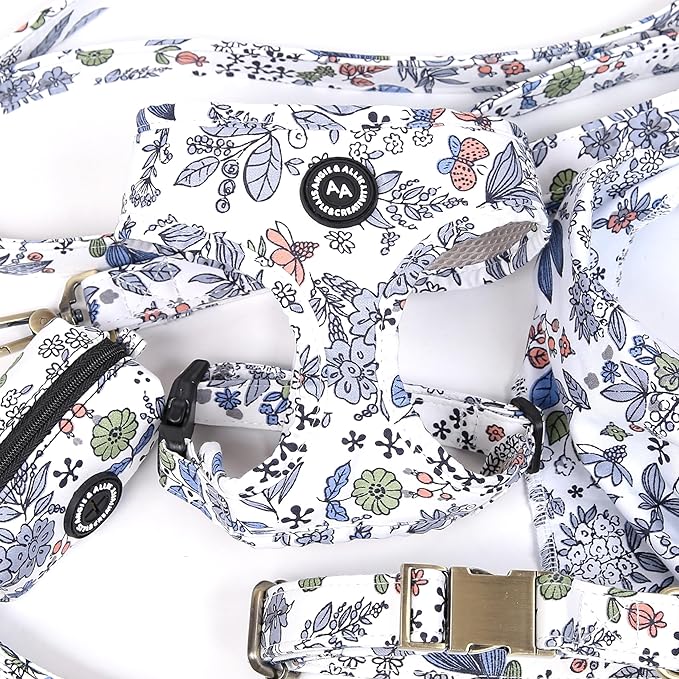 Angie and Allie Organic Cotton Dog Harness,No Pull Pet Harness with Leash D-Ring,Adjustable Soft Padded Dog Vest,Comfortable,Sustainable,Breathable and Stylish for Your Canine Companion