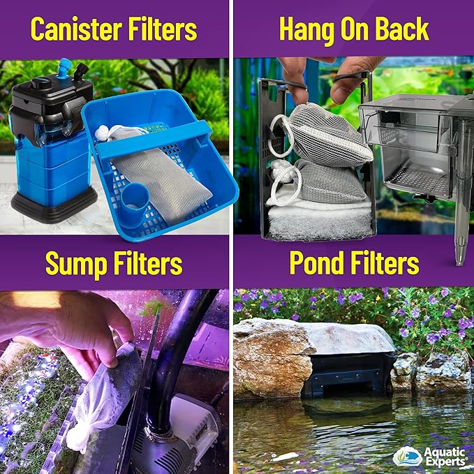 Premium Activated Carbon, Aquarium Carbon for Fish Tank Filter, Aquarium Filter Media, Granulated Charcoal for Fish Tanks, Activated Charcoal Bulk (38 lbs with 4 Pack 5"x9" mesh Bags)