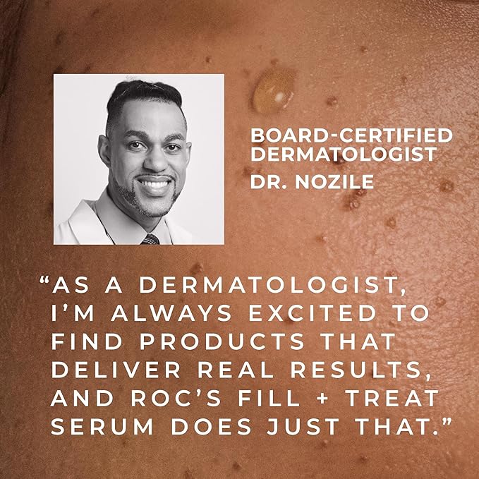 RoC Derm Correxion Fill + Treat Advanced Retinol Serum, Wrinkle Filler Treatment with Hyaluronic Acid for Crow's Feet, 11 Wrinkles, & Laugh Lines, (.5 fl oz) with Retinol Packette (Packaging May Vary)