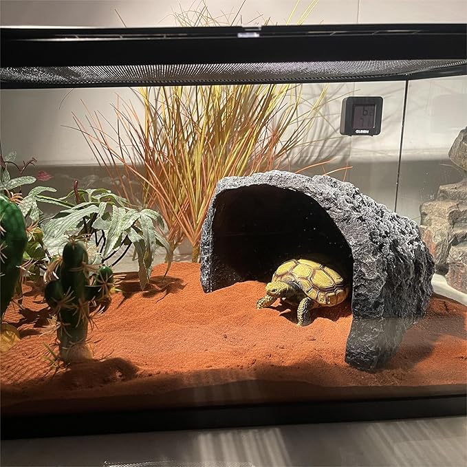 Large Reptile Habitat Hide Resin Snake Hides for Ball Pythons Reptile Hideout and Caves Bearded Dragon Hiding Simulation Rock Terrariums Hideout for Habitat Lizard Leopard Gecko Scorpions Frogs