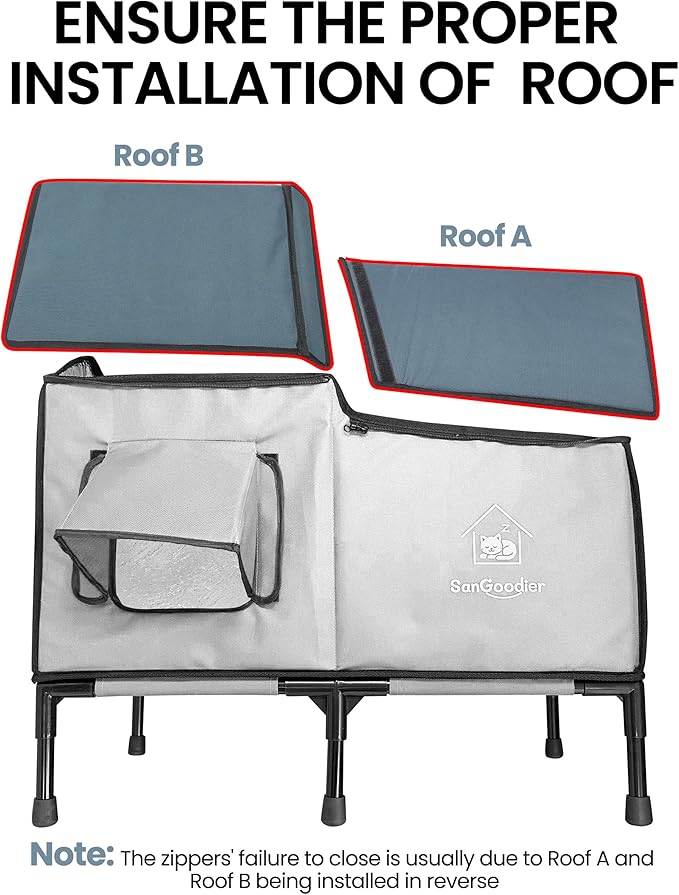 Cat Houses for Outdoor Cats, Outdoor Cat House Weatherproof with Insulation Layer for Warm, Foldable Cat Shelter, Cave Beds for Pets Up to 55lbs for Garden, Patio, or Backyard (Grey-L)