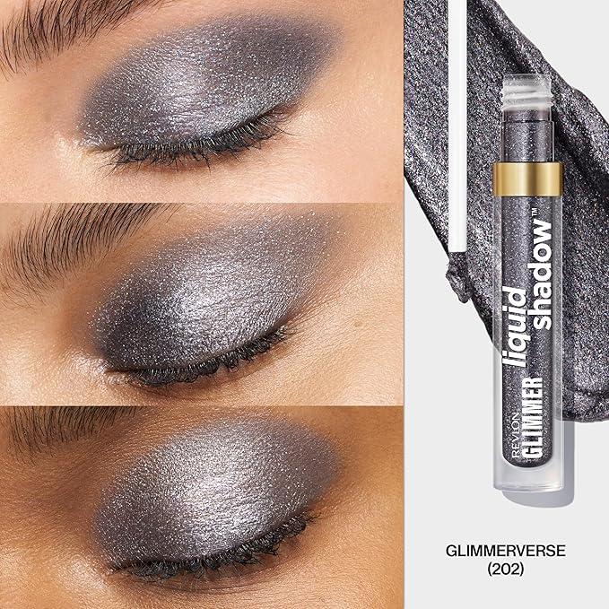 REVLON Glimmer Liquid Shadow, Smudge-Proof Shimmer Eyeshadow Makeup, Long Lasting, High Pigment, 202 Glimmerverse