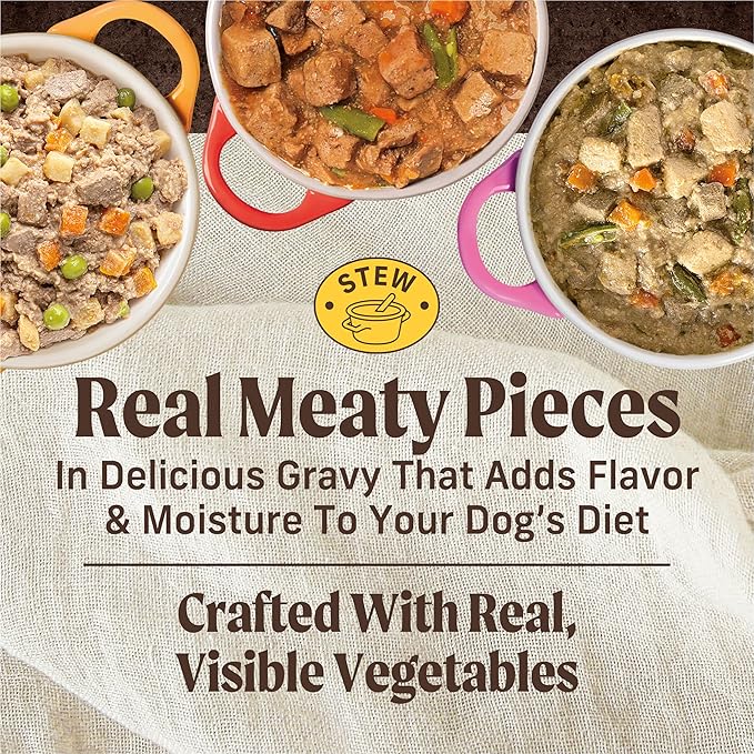 Merrick Grain Free Wet Dog Food, Premium Gluten Free Canned Variety Pack, Beef, Chicken And Turkey Recipes - (1) 12.7 oz. Cans